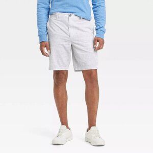 Men's Flat Front 10" Shorts-Chambray Gray, 28-Goodfellow & Co.